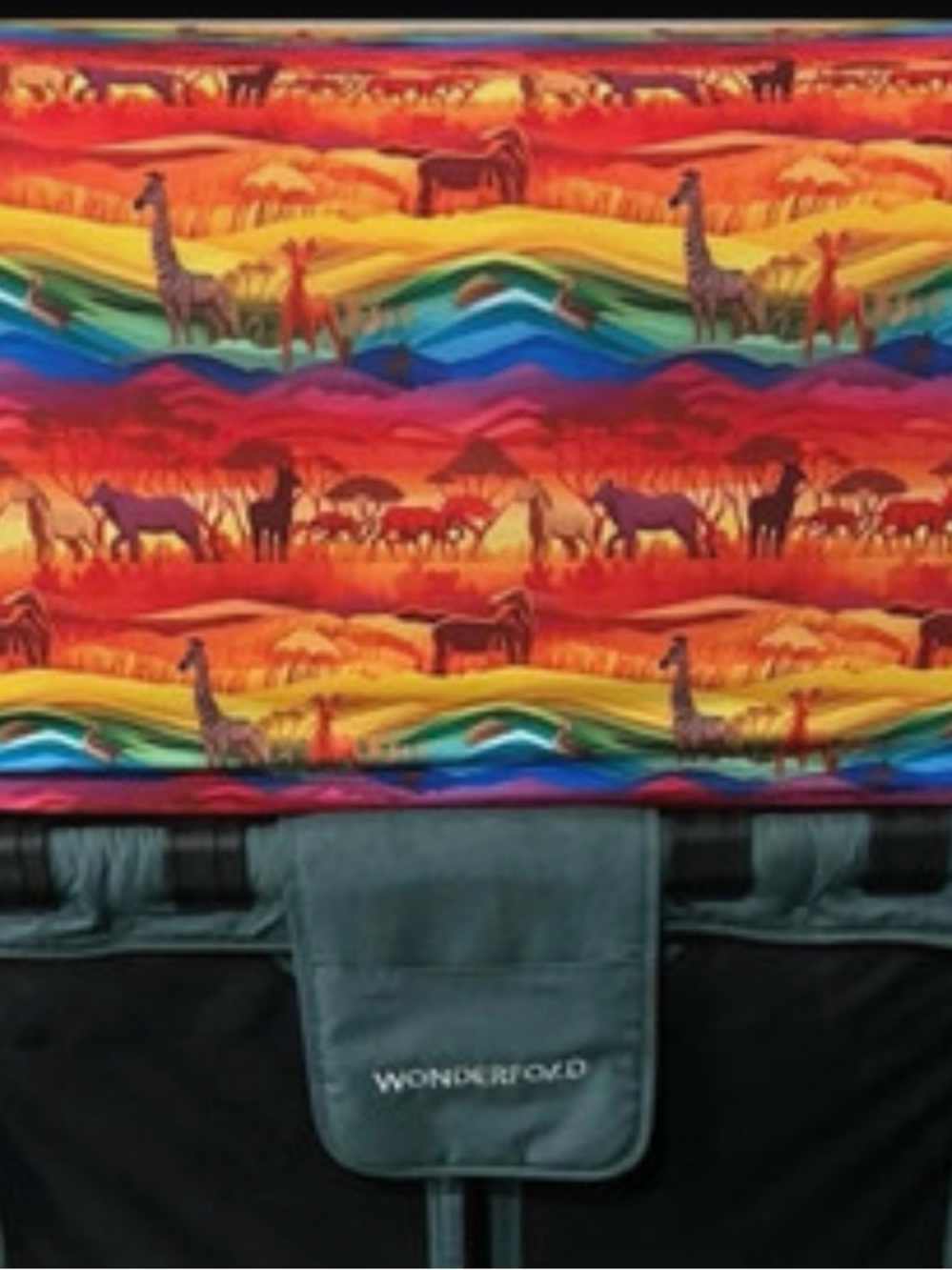 Wonderfold Wagon Canopy Cover- Vibrant Multicolor Safari Print